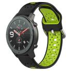 For Amazfit GTR 47mm 22mm Breathable Two-Color Silicone Watch Band(Black+Lime Green) - 1