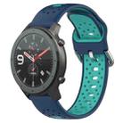 For Amazfit GTR 47mm 22mm Breathable Two-Color Silicone Watch Band(Blue+Water Duck) - 1