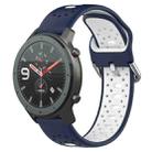 For Amazfit GTR 47mm 22mm Breathable Two-Color Silicone Watch Band(Midnight Blue+White) - 1