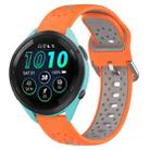 For Garmin Forerunner 265 22mm Breathable Two-Color Silicone Watch Band(Orange+Grey) - 1