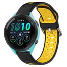For Garmin Forerunner 265 22mm Breathable Two-Color Silicone Watch Band(Black+Yellow) - 1