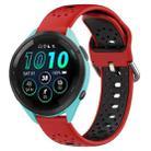 For Garmin Forerunner 265 22mm Breathable Two-Color Silicone Watch Band(Red+Black) - 1