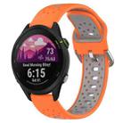 For Garmin Forerunner 255 22mm Breathable Two-Color Silicone Watch Band(Orange+Grey) - 1
