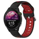 For Garmin Forerunner 255 22mm Breathable Two-Color Silicone Watch Band(Black+Red) - 1