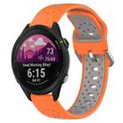 For Garmin Forerunner 255 Music 22mm Breathable Two-Color Silicone Watch Band(Orange+Grey) - 1