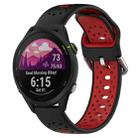 For Garmin Forerunner 255 Music 22mm Breathable Two-Color Silicone Watch Band(Black+Red) - 1