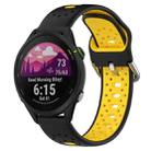 For Garmin Forerunner 255 Music 22mm Breathable Two-Color Silicone Watch Band(Black+Yellow) - 1