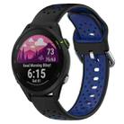 For Garmin Forerunner 255 Music 22mm Breathable Two-Color Silicone Watch Band(Black+Blue) - 1