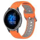 For Garmin Venu 2 22mm Breathable Two-Color Silicone Watch Band(Orange+Grey) - 1