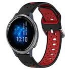 For Garmin Venu 2 22mm Breathable Two-Color Silicone Watch Band(Black+Red) - 1