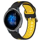 For Garmin Venu 2 22mm Breathable Two-Color Silicone Watch Band(Black+Yellow) - 1