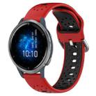 For Garmin Venu 2 22mm Breathable Two-Color Silicone Watch Band(Red+Black) - 1