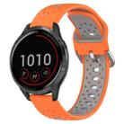 For Garmin Vivoactive 4 22mm Breathable Two-Color Silicone Watch Band(Orange+Grey) - 1