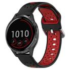 For Garmin Vivoactive 4 22mm Breathable Two-Color Silicone Watch Band(Black+Red) - 1