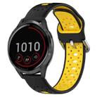 For Garmin Vivoactive 4 22mm Breathable Two-Color Silicone Watch Band(Black+Yellow) - 1