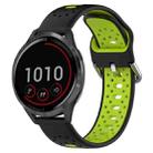 For Garmin Vivoactive 4 22mm Breathable Two-Color Silicone Watch Band(Black+Lime Green) - 1