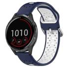 For Garmin Vivoactive 4 22mm Breathable Two-Color Silicone Watch Band(Midnight Blue+White) - 1