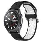 For Samsung Galaxy Watch3 45mm 22mm Breathable Two-Color Silicone Watch Band(Black+White) - 1