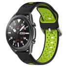 For Samsung Galaxy Watch3 45mm 22mm Breathable Two-Color Silicone Watch Band(Black+Lime Green) - 1