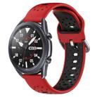 For Samsung Galaxy Watch3 45mm 22mm Breathable Two-Color Silicone Watch Band(Red+Black) - 1