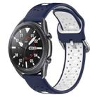 For Samsung Galaxy Watch3 45mm 22mm Breathable Two-Color Silicone Watch Band(Midnight Blue+White) - 1