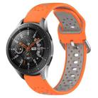 For Samsung Galaxy Watch 46mm 22mm Breathable Two-Color Silicone Watch Band(Orange+Grey) - 1