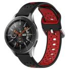 For Samsung Galaxy Watch 46mm 22mm Breathable Two-Color Silicone Watch Band(Black+Red) - 1