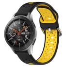 For Samsung Galaxy Watch 46mm 22mm Breathable Two-Color Silicone Watch Band(Black+Yellow) - 1