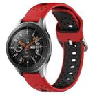For Samsung Galaxy Watch 46mm 22mm Breathable Two-Color Silicone Watch Band(Red+Black) - 1