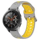 For Samsung Galaxy Watch 46mm 22mm Breathable Two-Color Silicone Watch Band(Grey+Yellow) - 1