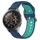 For Samsung Galaxy Watch 46mm 22mm Breathable Two-Color Silicone Watch Band(Blue+Teal) - 1