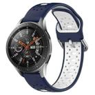 For Samsung Galaxy Watch 46mm 22mm Breathable Two-Color Silicone Watch Band(Midnight Blue+White) - 1