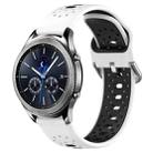 For Samsung Gear S3 Classic 22mm Breathable Two-Color Silicone Watch Band(White+Black) - 1