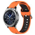 For Samsung Gear S3 Classic 22mm Breathable Two-Color Silicone Watch Band(Orange+Black) - 1