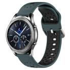 For Samsung Gear S3 Classic 22mm Breathable Two-Color Silicone Watch Band(Olive Green+Black) - 1