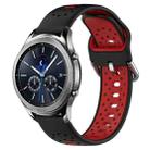 For Samsung Gear S3 Classic 22mm Breathable Two-Color Silicone Watch Band(Black+Red) - 1