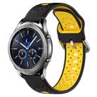 For Samsung Gear S3 Classic 22mm Breathable Two-Color Silicone Watch Band(Black+Yellow) - 1