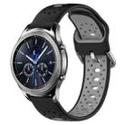 For Samsung Gear S3 Classic 22mm Breathable Two-Color Silicone Watch Band(Black+Grey) - 1