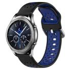 For Samsung Gear S3 Classic 22mm Breathable Two-Color Silicone Watch Band(Black+Blue) - 1