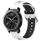 For Samsung Gear S3 Frontier 22mm Breathable Two-Color Silicone Watch Band(White+Black) - 1