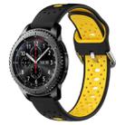 For Samsung Gear S3 Frontier 22mm Breathable Two-Color Silicone Watch Band(Black+Yellow) - 1