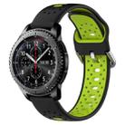 For Samsung Gear S3 Frontier 22mm Breathable Two-Color Silicone Watch Band(Black+Lime Green) - 1