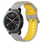 For Samsung Gear S3 Frontier 22mm Breathable Two-Color Silicone Watch Band(Grey+Yellow) - 1