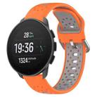 For Suunto 9 Peak Pro 22mm Breathable Two-Color Silicone Watch Band(Orange+Grey) - 1