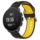 For Suunto 9 Peak Pro 22mm Breathable Two-Color Silicone Watch Band(Black+Yellow) - 1