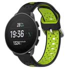 For Suunto 9 Peak Pro 22mm Breathable Two-Color Silicone Watch Band(Black+Lime Green) - 1