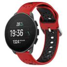 For Suunto 9 Peak Pro 22mm Breathable Two-Color Silicone Watch Band(Red+Black) - 1