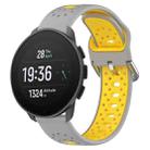 For Suunto 9 Peak Pro 22mm Breathable Two-Color Silicone Watch Band(Grey+Yellow) - 1