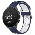 For Suunto 9 Peak Pro 22mm Breathable Two-Color Silicone Watch Band(Midnight Blue+White) - 1