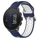 For  Suunto 9 Peak 22mm Breathable Two-Color Silicone Watch Band(Midnight Blue+White) - 1